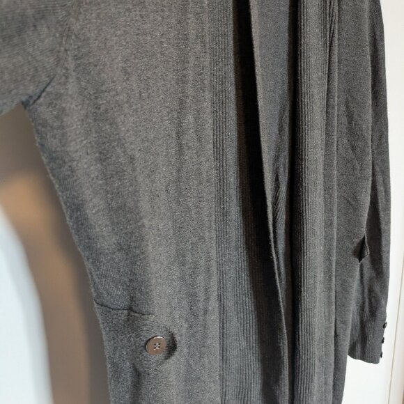 Charcoal Grey Women's Fine Knit Cardigan - Picture 3 of 9